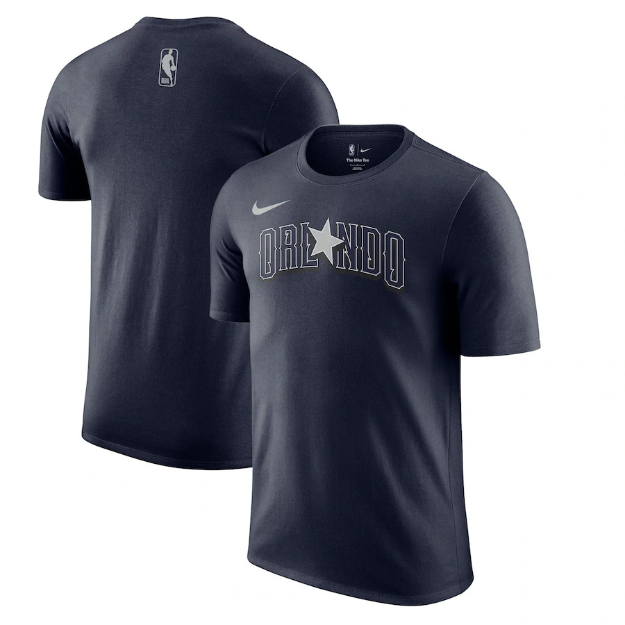 Men's Orlando Magic Black 2024/25 City Edition Essential Logo T-Shirt Men's Orlando Magic Black 2024/25 City Edition Essential Logo T-Shirt